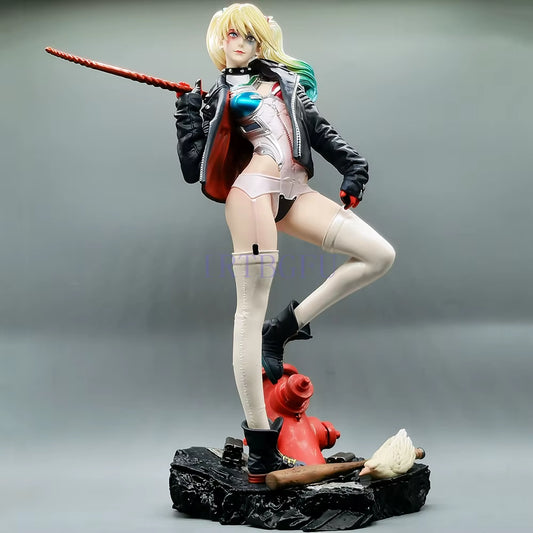 33Cm FANART GK Harley Quin Girls Toys Chinese Anime Figure PVC Game Action Figure Toy Game Collectible Model Doll
