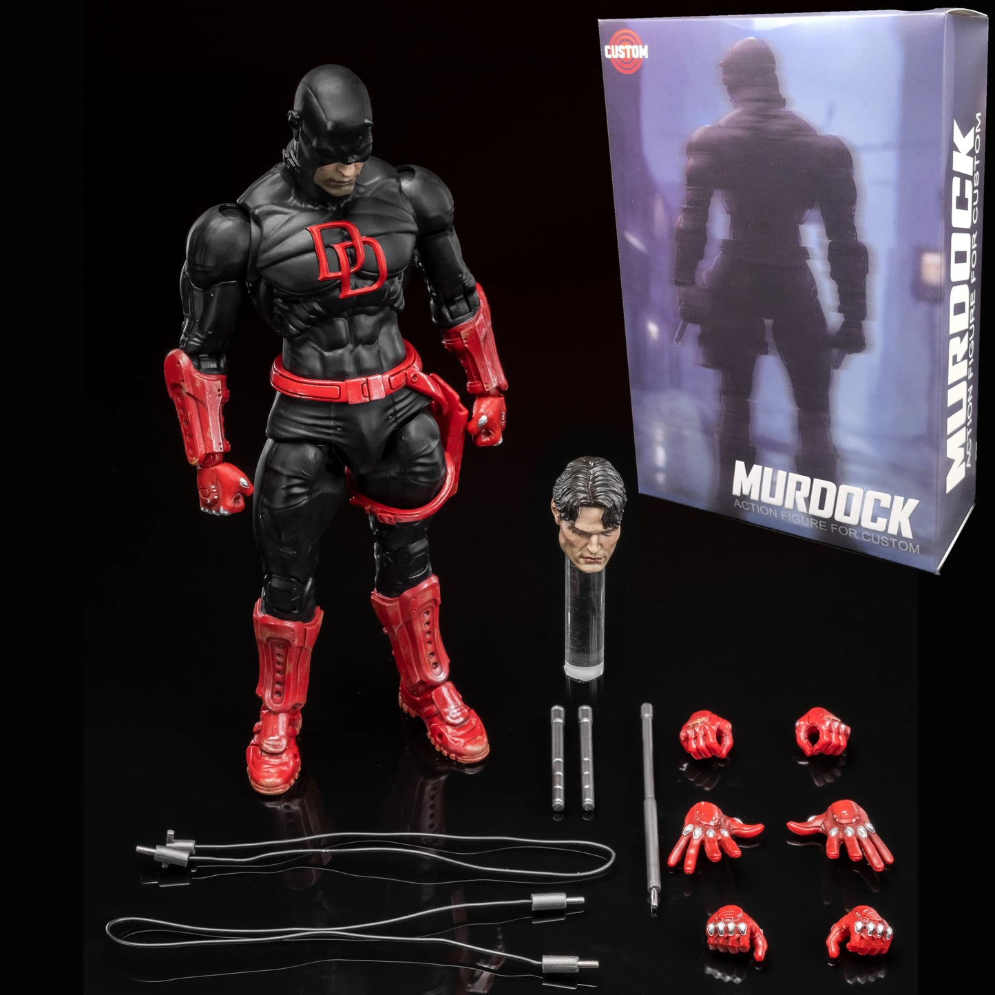 In Stock - Fleftoys Marvel Daredevil Classic Red Shadowland Reborn Black 8" Action Figure Devil Defenders Matt Murdock Legends