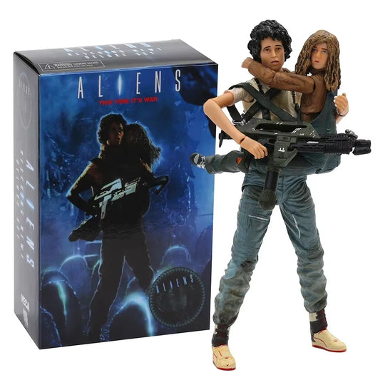 NECA Aliens Ellen Ripley Rescuing Newt Deluxe 7In Action Figure Set