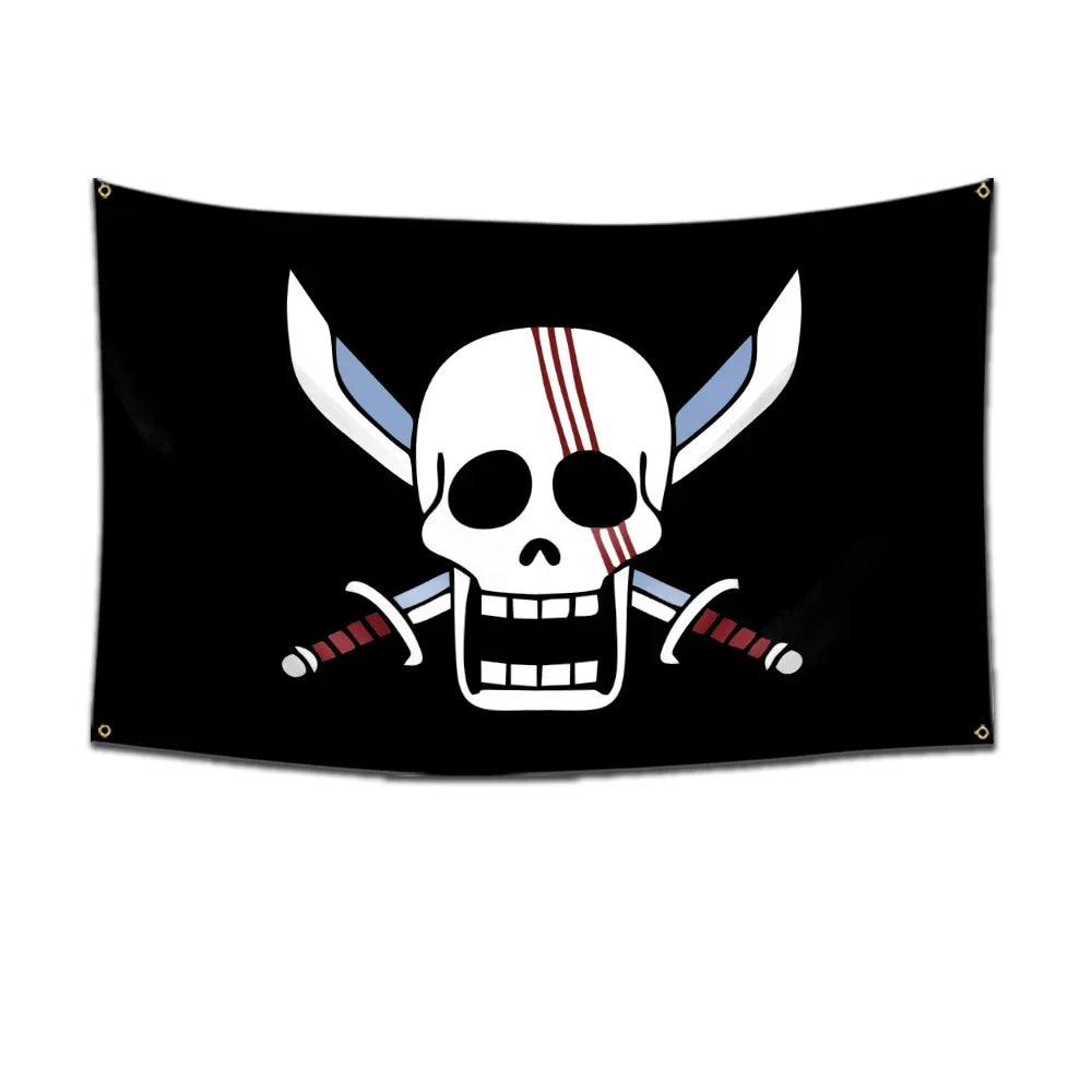 Anime One Piece Pirate Skull Flag Home Bedroom Wall Decor Banner Painting Luffy Straw Hat Pirates Flag Toys for Children Gift