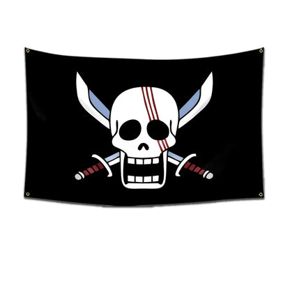 Anime One Piece Pirate Skull Flag Home Bedroom Wall Decor Banner Painting Luffy Straw Hat Pirates Flag Toys for Children Gift