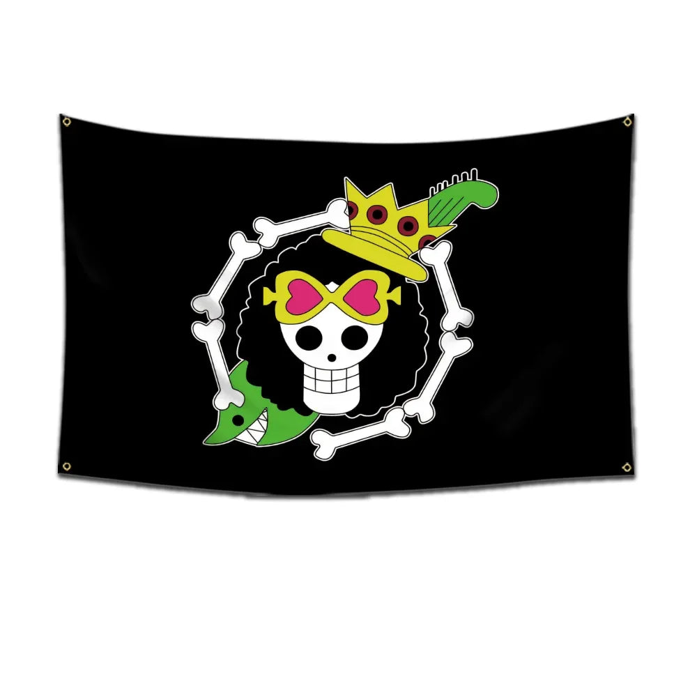 Anime One Piece Pirate Skull Flag Home Bedroom Wall Decor Banner Painting Luffy Straw Hat Pirates Flag Toys for Children Gift
