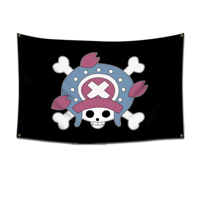 Anime One Piece Pirate Skull Flag Home Bedroom Wall Decor Banner Painting Luffy Straw Hat Pirates Flag Toys for Children Gift