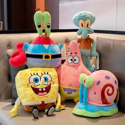 Anime Spongebob Squarepants Patrick Star Squidward Eugene H. Krabs Gary Kawaii Stuffed Plush Toys Keychain Birthday Gift for Kid