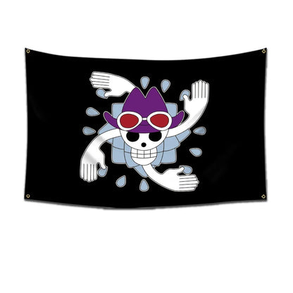 Anime One Piece Pirate Skull Flag Home Bedroom Wall Decor Banner Painting Luffy Straw Hat Pirates Flag Toys for Children Gift