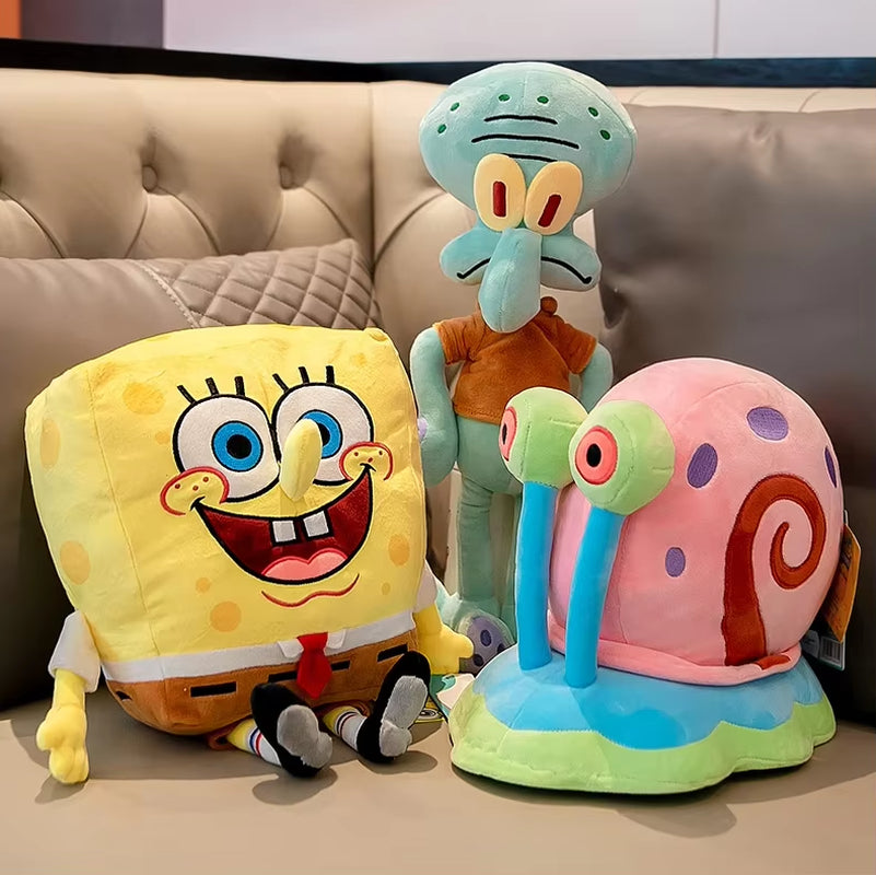 Anime Spongebob Squarepants Patrick Star Squidward Eugene H. Krabs Gary Kawaii Stuffed Plush Toys Keychain Birthday Gift for Kid