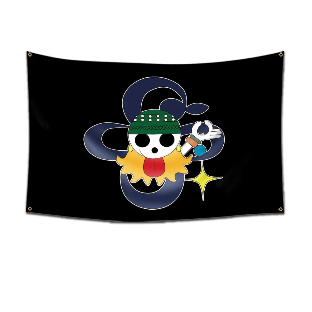 Anime One Piece Pirate Skull Flag Home Bedroom Wall Decor Banner Painting Luffy Straw Hat Pirates Flag Toys for Children Gift