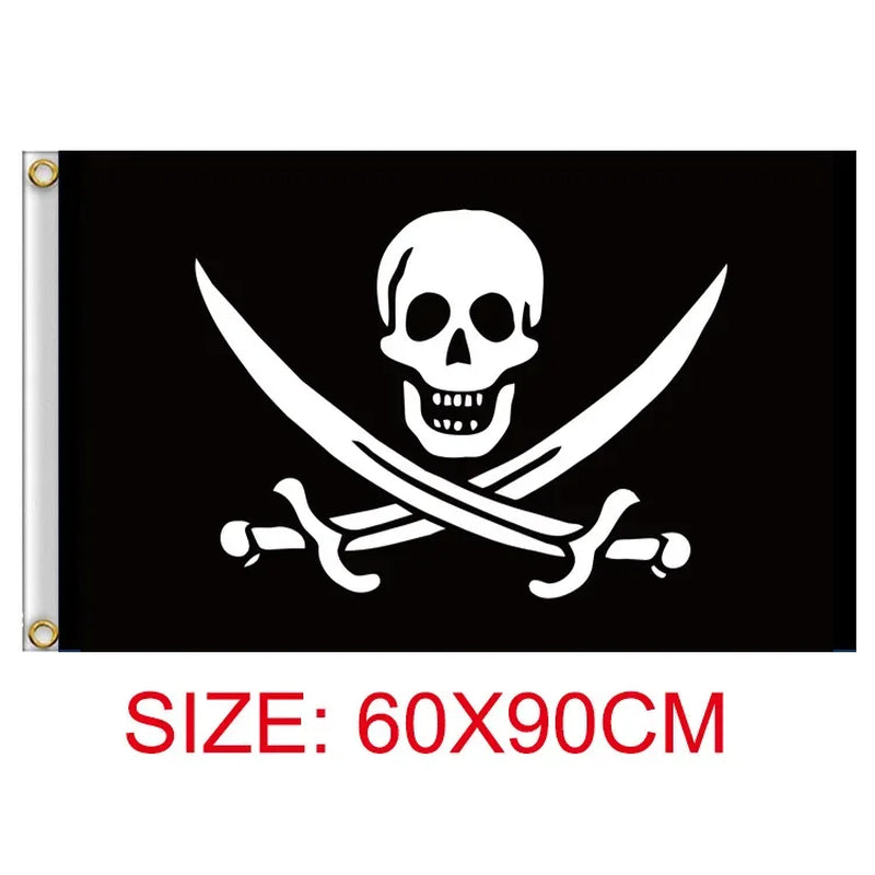 Anime One Piece Pirate Skull Flag Home Bedroom Wall Decor Banner Painting Luffy Straw Hat Pirates Flag Toys for Children Gift