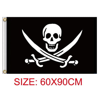 Anime One Piece Pirate Skull Flag Home Bedroom Wall Decor Banner Painting Luffy Straw Hat Pirates Flag Toys for Children Gift