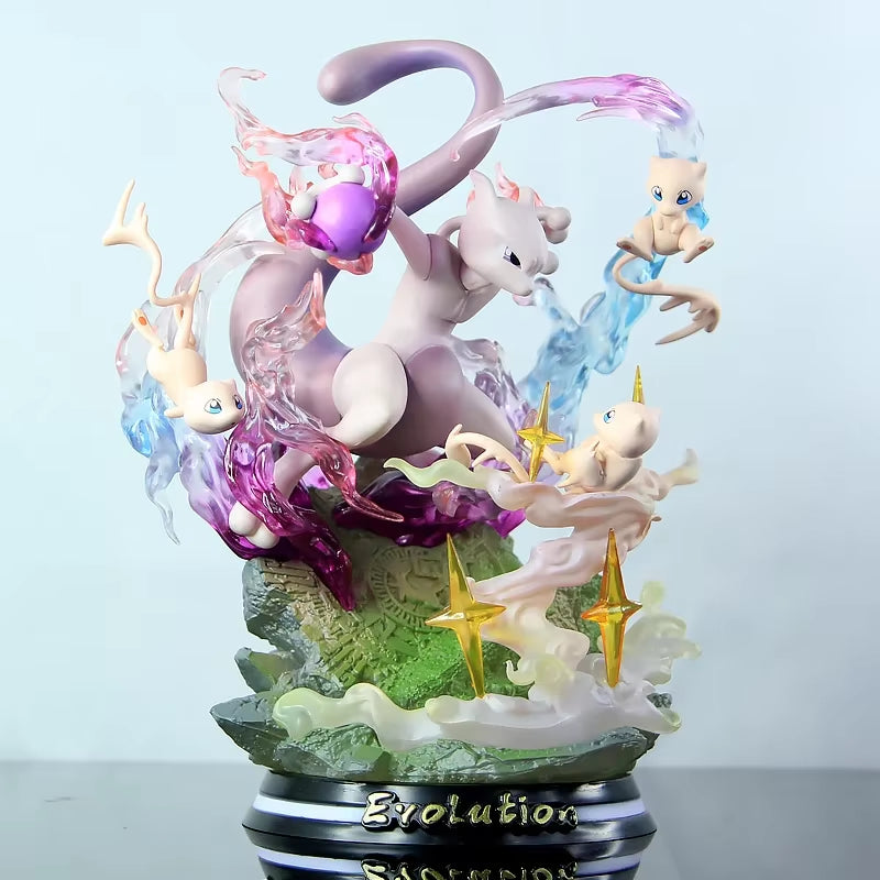 26Cm Pokemon Anime Figure Mewtwo Evolutionary Group PVC Model Peripheral Action Figure Ornaments Decoration Birthday Gift Toys