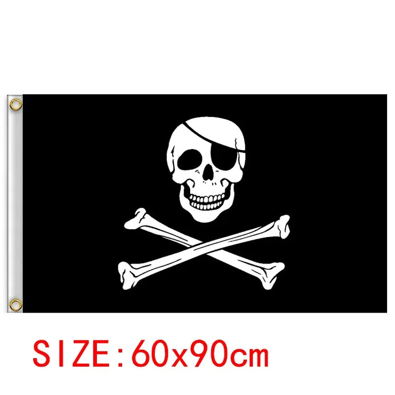 Anime One Piece Pirate Skull Flag Home Bedroom Wall Decor Banner Painting Luffy Straw Hat Pirates Flag Toys for Children Gift