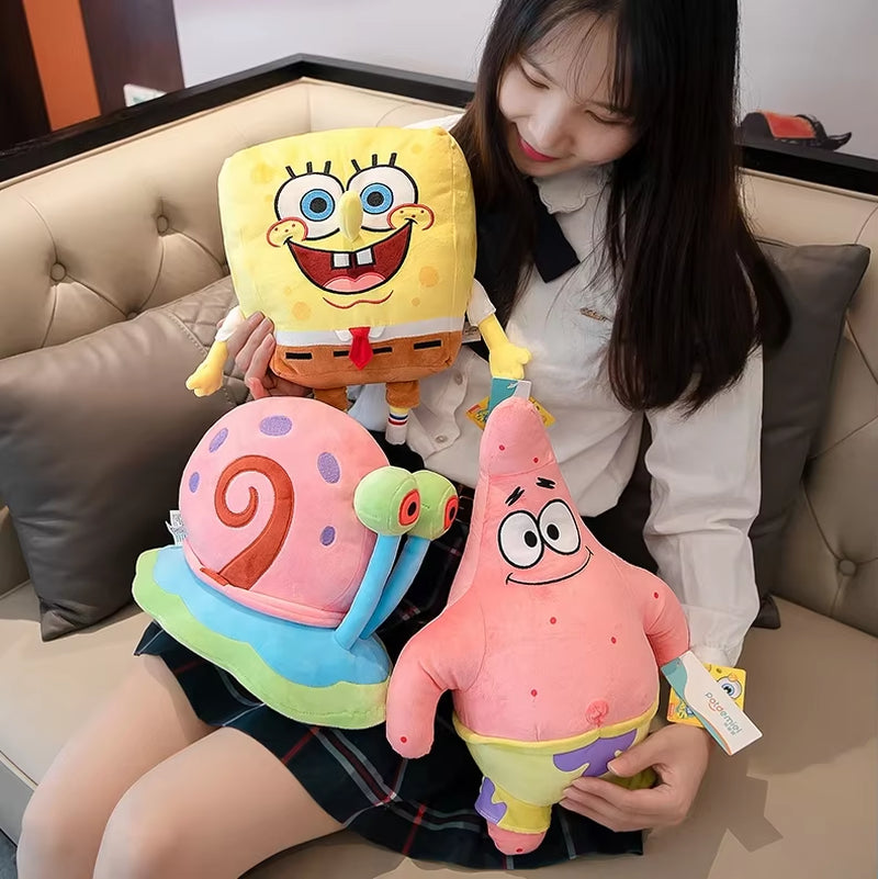 Anime Spongebob Squarepants Patrick Star Squidward Eugene H. Krabs Gary Kawaii Stuffed Plush Toys Keychain Birthday Gift for Kid
