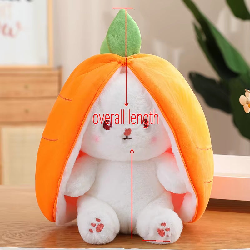 35-60Cm Giant Size Lovely Rabbit Turn to Caot Strawberry Dolls Doll Fruit Transfigured Bunny Plush Toy Stuffed
