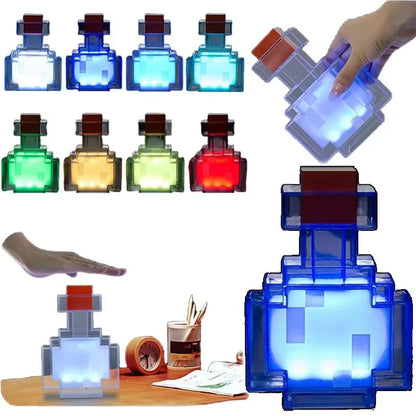 MC Color Changing Potion Bottle Night Light - Set of 8 Models, USB Powered Mood Light & Decor Ambient Glow Lamp Pixel Game