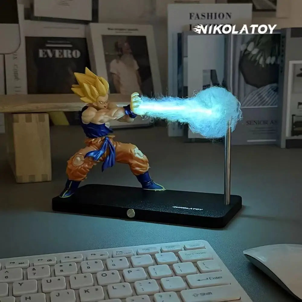 In Stock Nikolatoy Dragon Ball Son Goku Kame Hame Ha Night Touch Magnetic Lamp Model Ornament Anime Peripheral Toys Gifts