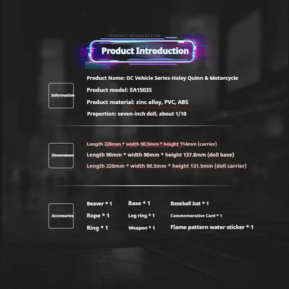 Dc Genuine Principal Gu Suicide Squad Harleen Quinzel Motorcycle Action Figure Model Tabletop Ornaments Collectible Boy Toy Gift