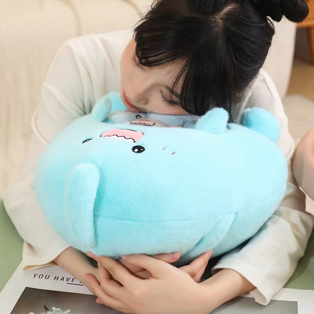 New Capybara Shark Shaped Snack Bag Plush Toys Super Soft Cartoon Squishy Pillow Funny Food Dolls Birthday Gifts Room Decor