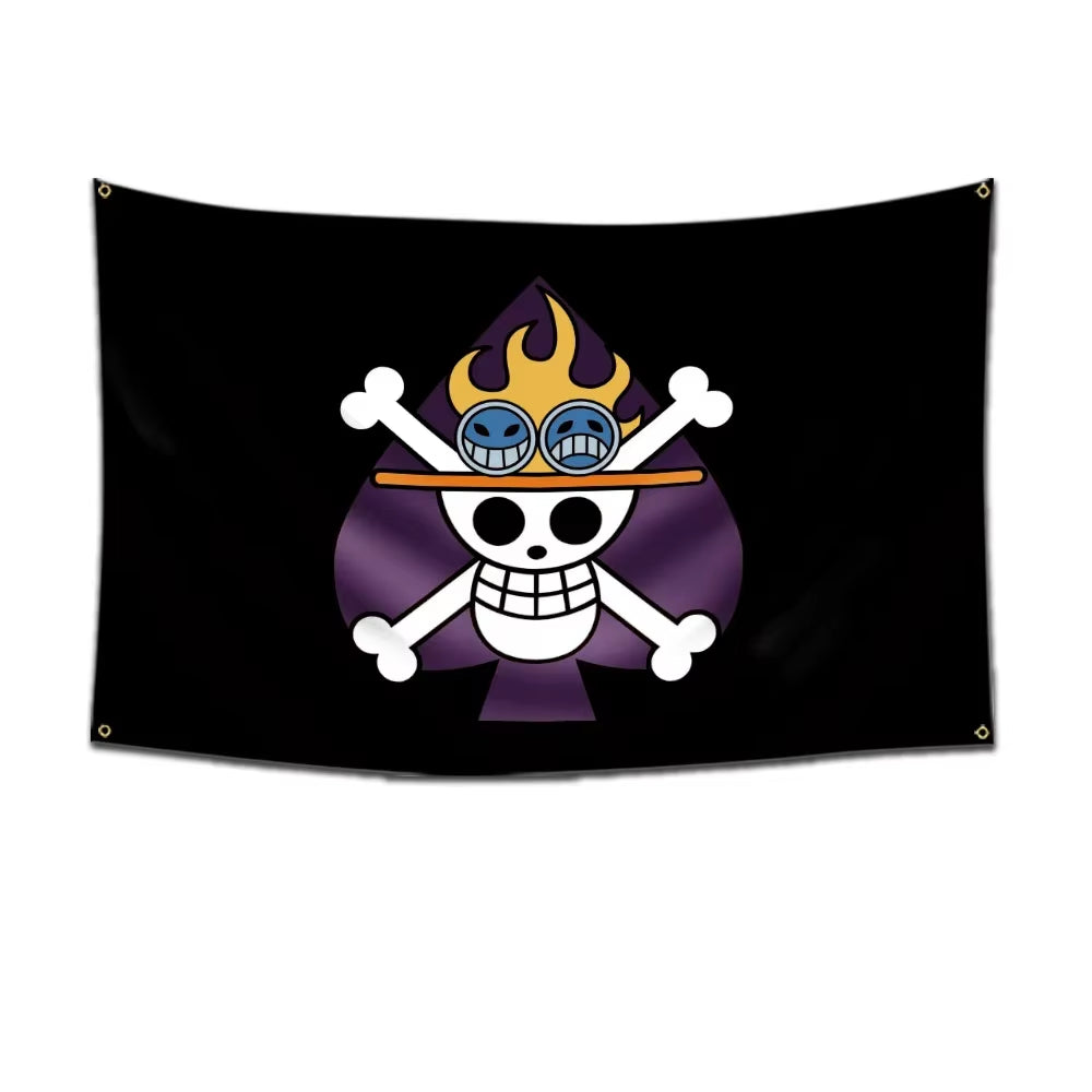 Anime One Piece Pirate Skull Flag Home Bedroom Wall Decor Banner Painting Luffy Straw Hat Pirates Flag Toys for Children Gift