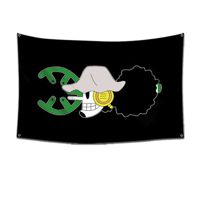 Anime One Piece Pirate Skull Flag Home Bedroom Wall Decor Banner Painting Luffy Straw Hat Pirates Flag Toys for Children Gift