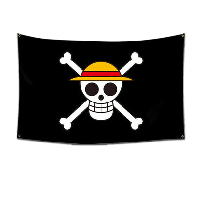 Anime One Piece Pirate Skull Flag Home Bedroom Wall Decor Banner Painting Luffy Straw Hat Pirates Flag Toys for Children Gift
