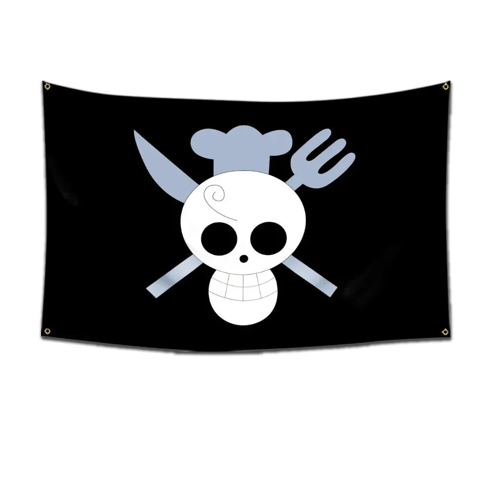 Anime One Piece Pirate Skull Flag Home Bedroom Wall Decor Banner Painting Luffy Straw Hat Pirates Flag Toys for Children Gift