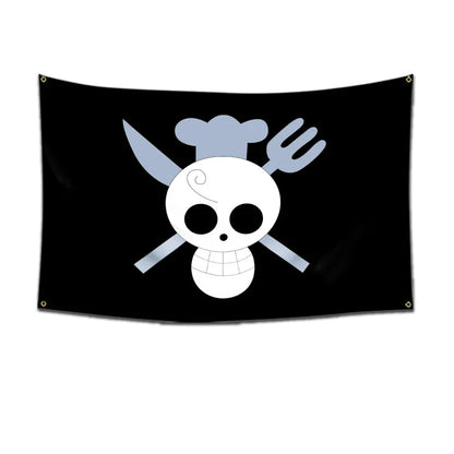 Anime One Piece Pirate Skull Flag Home Bedroom Wall Decor Banner Painting Luffy Straw Hat Pirates Flag Toys for Children Gift