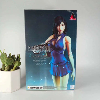 Kai PLAY ARTS Final Fantasy VII Remake Tifa Lockhart Purple Dress PVC Action Figure Toy Model Cool Doll for Friends Desk Decor