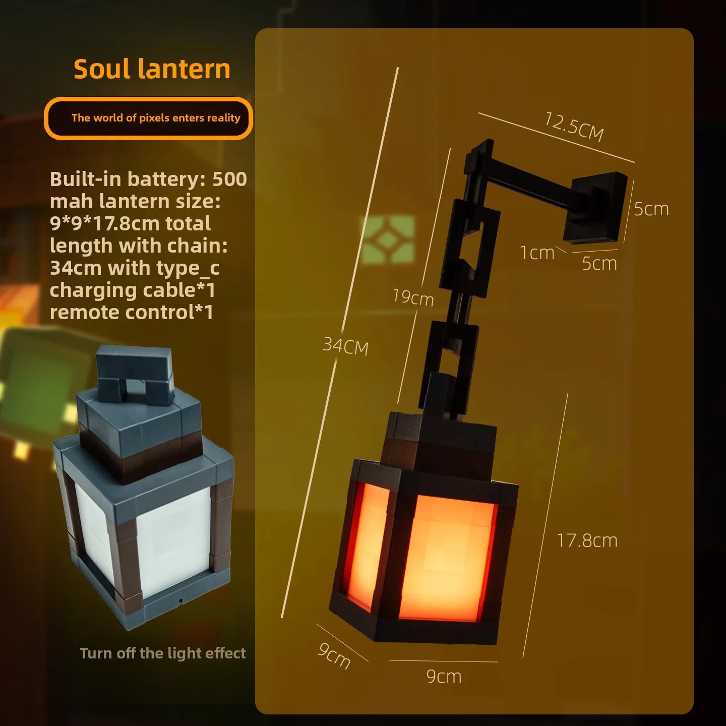 Lampe pixélisée USB avec télécommande – Lumière gaming