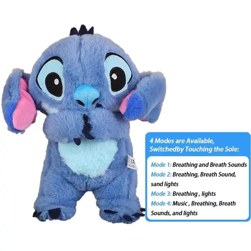 Stitch respirant avec 4 modes – Peluche musicale et lumineuse pour enfants